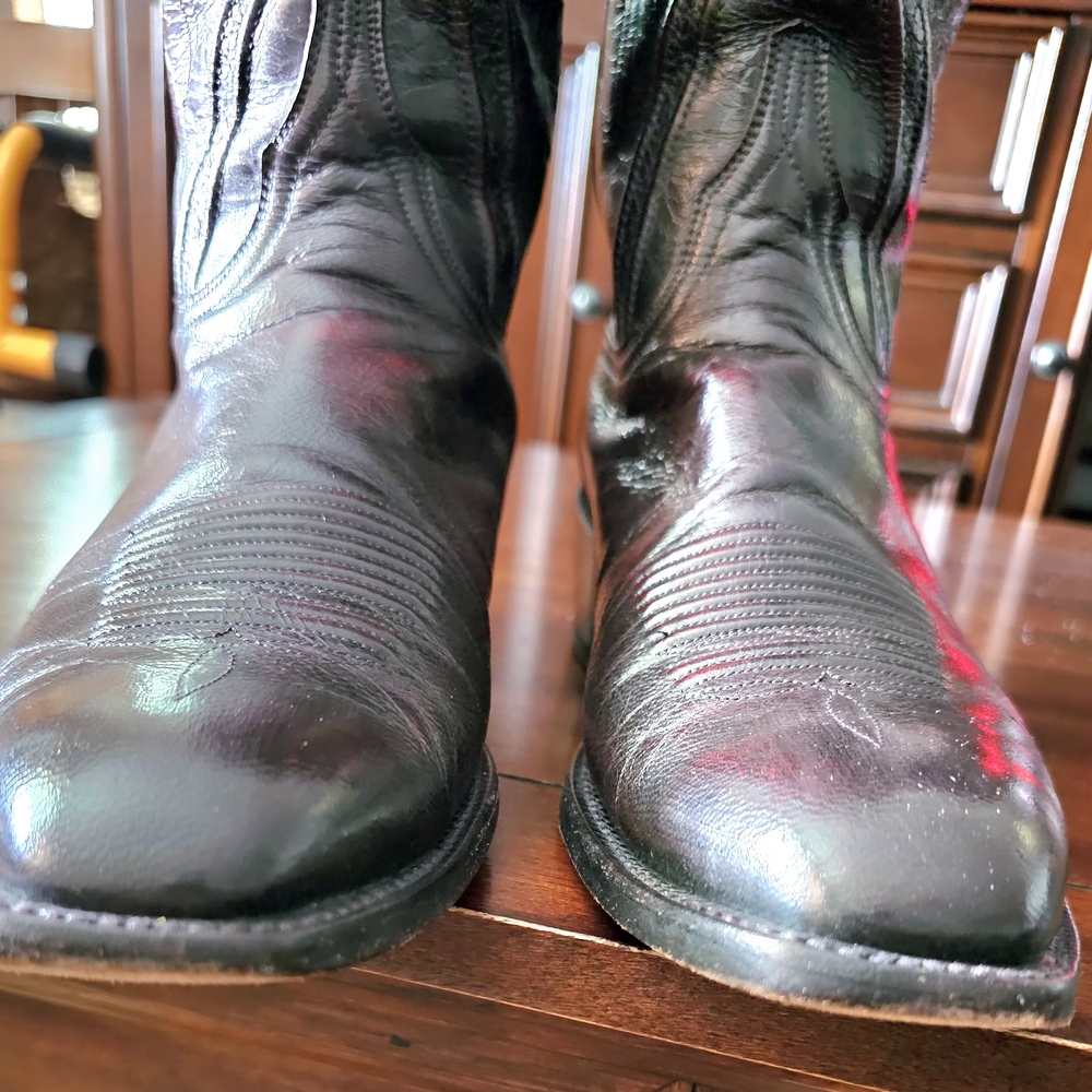 Lucchese Dark Brown Cowboy Boots - Picture 2 of 5